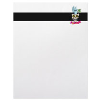 hippie retro peace skull vector art customized letterhead