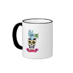 hippie retro peace skull vector art mugs