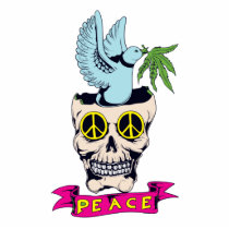 hippie retro peace skull vector art photo cutouts