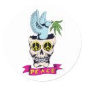 hippie retro peace skull vector art