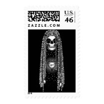 Hippie Skull of Love postage