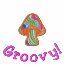 Hippie Striped Mushroom, Groovy! embroidered shirts by silly_strings Hippie Striped Mushroom, Groovy! embroidered shirts