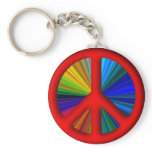 Hippie Trippy Peace Sign Key Chains