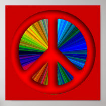 Hippie Trippy Peace Sign Print