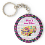 hippie van how i roll key chain