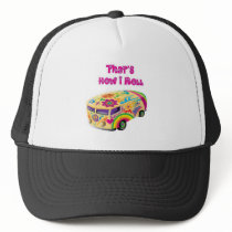 hippie van retro  how i roll trucker hat