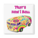 hippie van retro how i roll magnets by doonidesigns hippie van retro how i roll magnets