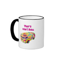 hippie van retro  how i roll coffee mug