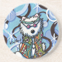 Hippie Westie Dog Coaster coasters