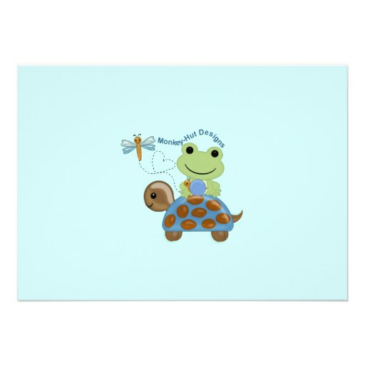 Hippity Frog Baby Shower Invitation turtle snail