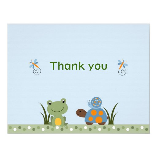 Hippity Frog Turtle Thank You Note Cards Personalized Invitation