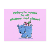 Hippo and Bird Friends postcards
