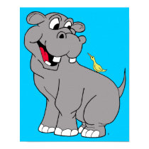 Hippo and Bird Poster posters