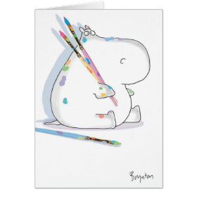 HIPPO ARTIST Birthday Greeting Card