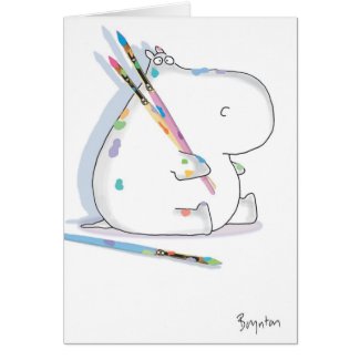 HIPPO ARTIST Birthday Greeting Cards