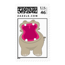 Hippo Big Mouth Postage Stamps