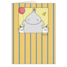 HIPPO BIRDIE 2000 GREETING CARD
