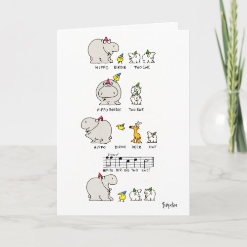 HIPPO BIRDIE card