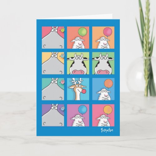 HIPPO BIRDIE FACES card