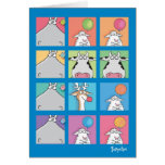 HIPPO BIRDIE FACES GREETING CARDS