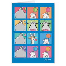 HIPPO BIRDIE FACES GREETING CARDS