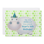 Hippo Birthday Party Invitation