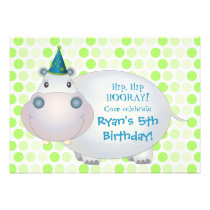 Hippo Birthday Party Invitation
