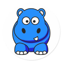 Hippo Blue stickers