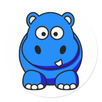 Hippo Blue stickers