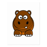 Hippo Brown Postcard