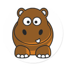 Hippo Brown stickers
