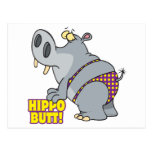 hippo butt bikini hippopotamus postcards