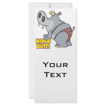 hippo butt bikini hippopotamus custom rack card