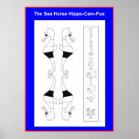 Hippo-Cam-Pus the Seahorse color yourself poster - posters