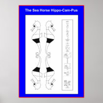 Hippo-Cam-Pus the Seahorse color yourself poster -