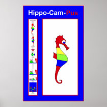 Hippo-Cam-Pus the Seahorse - in English Posters