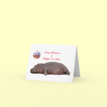 Hippo Christmas Greeting cards by BlarneyCards Hippo Christmas Greeting cards