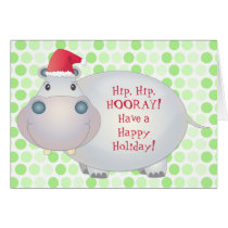 Hippo Christmas Greeting Card