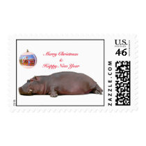 Hippo Christmas Postage postage