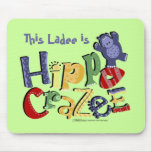Hippo Crazee (on light colors) Mouse Pads