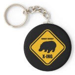 Hippo Crossing X-ing Sign keychains