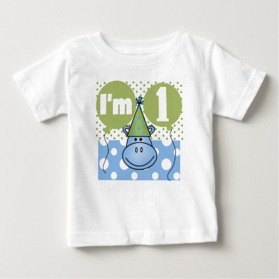 Hippo First Birthday Shirt