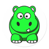 Hippo Green stickers