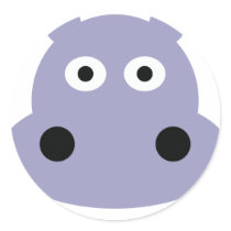 hippo head stickers