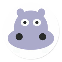 hippo head stickers
