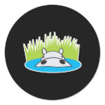 hippo hiding in water stickers