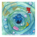 Hippo in the Bathtub posters by Sneaky_P_Illustratio Hippo in the Bathtub posters