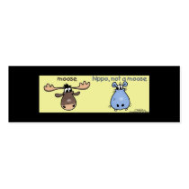 Hippo-not-a-moose! Bookmark business cards by creationhrt Hippo-not-a-moose! Bookmark business cards