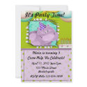 Hippo Party Personalized Invitation invitation