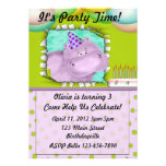 Hippo Party Personalized Invitation